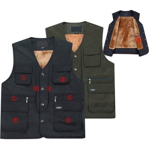 2021 Winter Men Vests Fleece Thick Warm Waistcoat Outwear Casual Thermal Soft Vests Men Windreaker Sleeveless Jackets Clothing