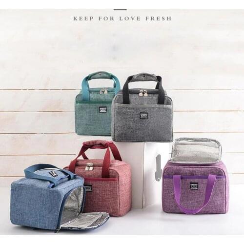 2021 Portable New Thermal Insulated Lunch Box Tote Cooler Handbag Bento Pouch Dinner Container School Food Storage Bags