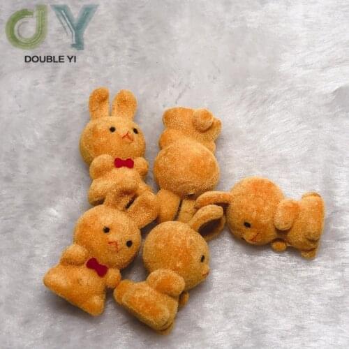 50 Pcs Mini Flocking Doll Cute Bunny Doll Key Chain Rabbit Toys Girls Toys Birthday Gift Plush Key Chain For Bags