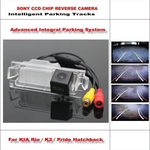 Car Rear Camera For KIA Rio/K2/Pride Hatchback 2011-2015 Intelligent Parking Tracks Reverse Back NTSC RCA AUX HD SONY CAM