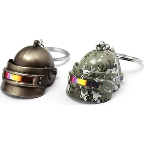 Jedi Survival Keychain Helmet Camouflage Gray PUBG Battleground Level 3 Colorful Holder Metal Keyring