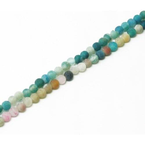 4mm Natural Stone Beads Blue Frost Cracked Beads Dream Fire Dragon Veins Carnelian Agates Onxy Beads For Jewelry Making