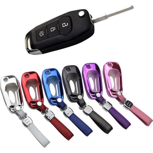 ABS Chrome Car Folded Key Case Cover Auto Key Shell Fit for Ford Escort Mondeo Everest Ranger Fusion Edge Kuga Accessories