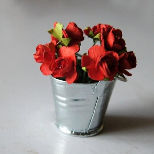 G05-X4529 children baby gift Toy 1:12 Dollhouse mini Furniture Miniature rement-Iron flower set