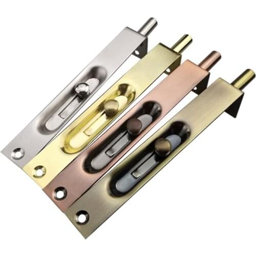 Home Safety Door Sliding Silver Lock Stainless Steel 4-12 Inch Door Red Bronze Bolt Hotel Hall Dark Door Bolt Gold