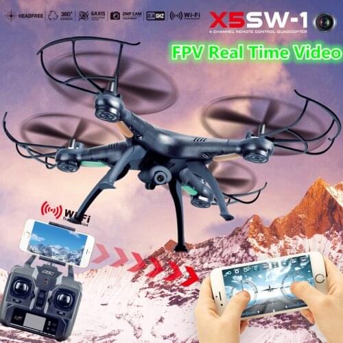 Drones X5SW X5SW-1 WIFI RC Drone Quadcopter with FPV Camera HD Dron Headless 6-Axis Real Time RC Helicopter Quad copter Kid Toys