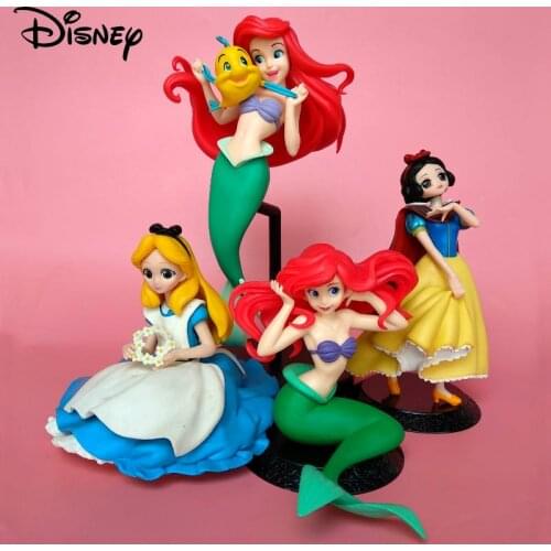 Disney Frozen Princess Snow White Rapunzel Cinderella Ariel Mermaid Anime Action Figure Model Collection Doll Toys For Children