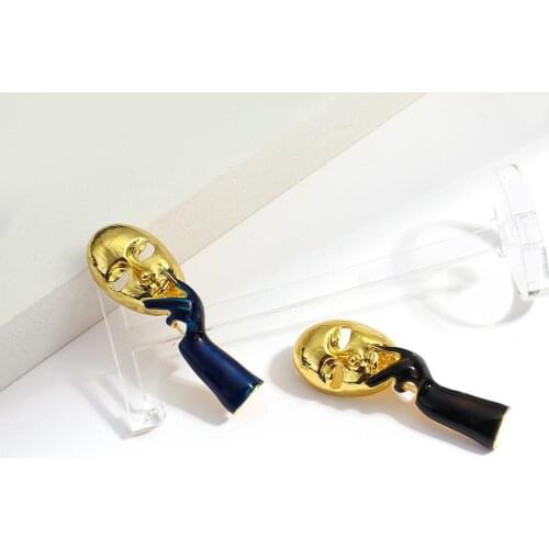 Flashbuy New Fashion Gold Face Brooches Women Men Alloy Secret Pose Brooch Pins Accessories