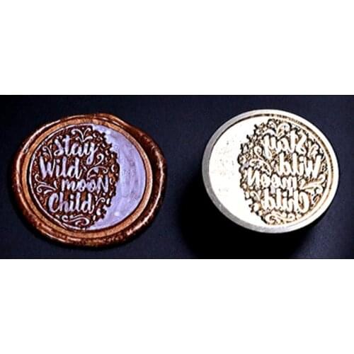 Stamp head of Moon Retro Wood Stamp Sealing Wax Seal Stamp Wedding Decorative sealing Stamp wax seals