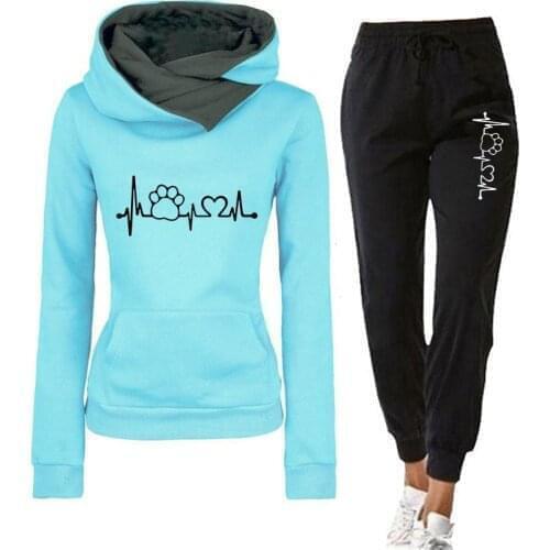 Two Piece Set Women Hoodies and Sweatpants Pullover Sweatshirts Female Tracksuit Autumn Spring Casual Outfits Suit Ladies New