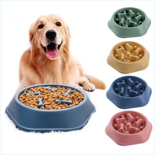 Dogs Food Container Dish Slow Eating Bowl Feeder Puppy Prevent Pet Obesity Feeding Bowls Dog Accessories Supplies