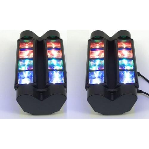 2pcs/lot 8x10W Mini Led Spider Light Sound Mode LED Moving Head Lights led Beam Stage Dj RGBW DMX512 disco lighting
