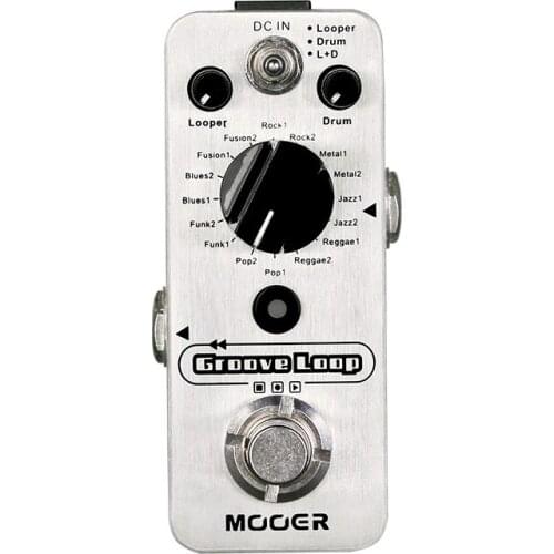 MOOER Groove Loop Drum Machine & Looper Pedal 3 Modes Max. 20min Recording Time Tap Tempo True Bypass Full Metal Shell
