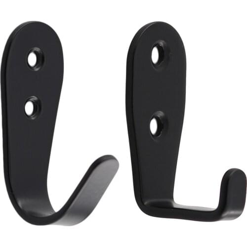 2PCS Wall-Mounted Coat and Hat Hooks,Solid Stainless Steel Coat and Hat Hanger,Multiple Purpose Wall Towel Hook,Black