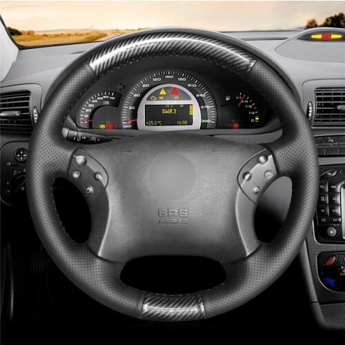 DIY Anti-Slip Wear-Resistant Steering Wheel Cover For Mercedes-Benz C-Class W203 2001-2007 Car Interior Decoration