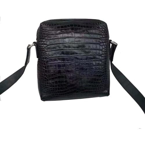 Fanzunxing new men crocodile bag crocodile leather male single shoulder men bag black