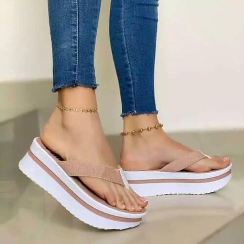 New Women Sandals Casual Platform Shoes Women Clip Toe Heels Sandals Summer Slippers Flip Flops Women Wedges Chaussure Femme