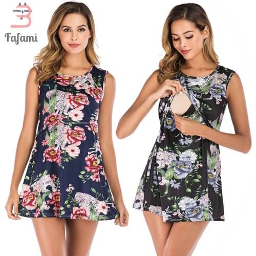 Clothes For Nursing Mothers Floral Print Maternity Clothes Summer Feeding T-shirt For Pregnant Women Breastfeeding Long Tops