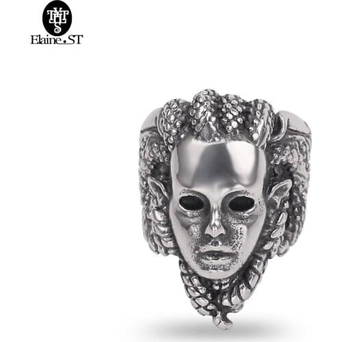 Wholesale 10 Pieces Of Punk Religious Ring Alloy Greek Mythology Medusa Ring Horror Viper Snake Hair Beauty Men Jewelry