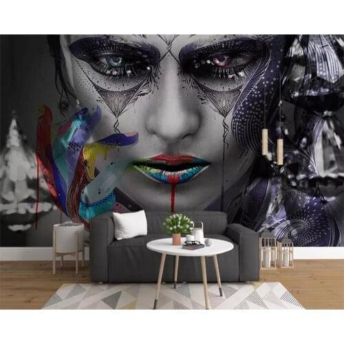 Beibehang Custom wallpaper modern illustration colorful sexy beauty background wall TV sofa living room bedroom 3d wallpaper