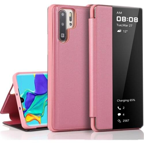 Smart Wake Up Flip Cover For Huawei P30 P20 Mate 20 30 Pro Nova 3 Y6 Y7 Y5 Y9 Honor 9X 8X 8S 8A Window Clear View Leather Case