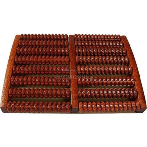 Eight rows solid wooden roller foot massager pedicure machine foot brush wooden feet meridians foot massager
