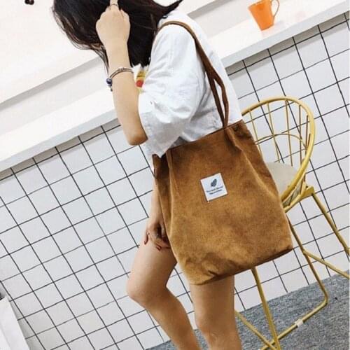 Shopping Bag Tote Bag Corduroy Women Crossbody Bag Handbag Shoulder