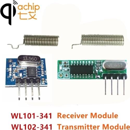 QIACHIP RF 433 Mhz superheterodyne ASK receiver and transmitter module For Arduino uno Diy kits 433.92mhz Remote control