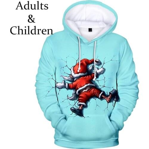 Funny Design Comfortable Merry Christmas kids Children 3D Hoodies Men women Winter Harajuku boys girls Hooded fashion pullovers