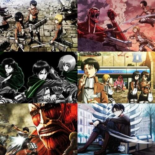 Japanese Classic Canvas Painting Wall Art Anime Attack on Titan Posters and Prints Home Decor Pictures for Room Decoration