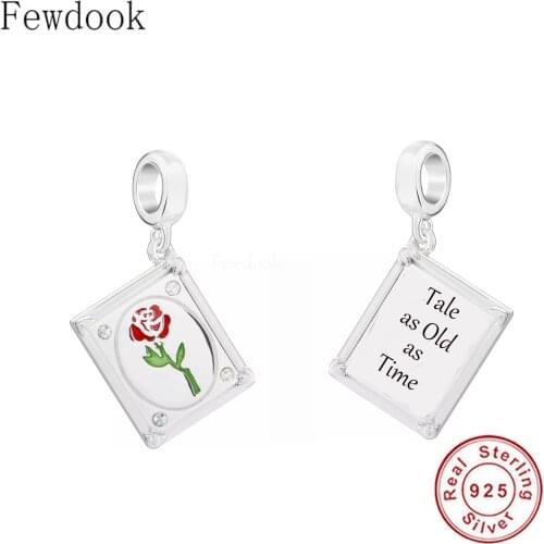 Fit Original Charm Bracelet 925 Sterling Silver Movies Princess Book Tale Is As Old As Time Bead For Making Women Berloque 2021