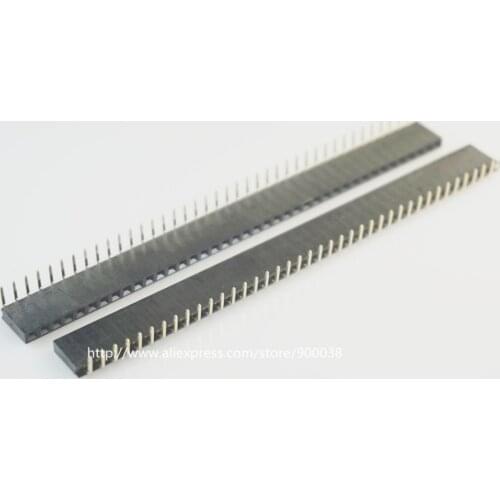 10pcs 1x40P 40 Pin 2.54 Pin Female Pin Header Right Angle Single row Through Hole Insulator height 8.50mm Rohs