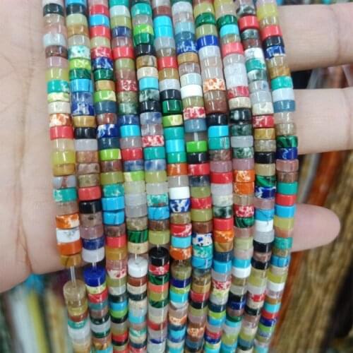 2X4mm Mix Natural Stone Beads For Jewelry Making Loose Spacer Heishi Beads DIY Bracelet Necklace Accessories