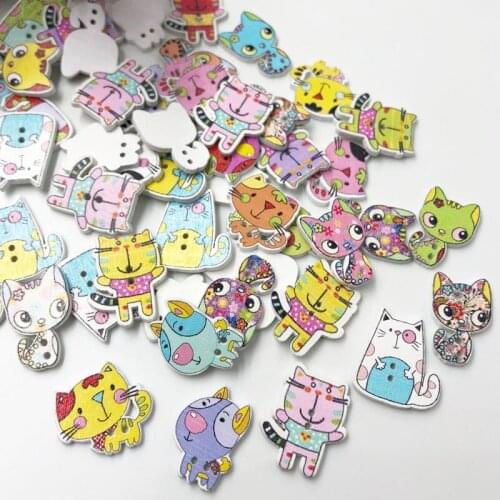 50pcs Decorative Buttons 2 Holes Wooden Buttons Fit Sewing DIY Scrapbook decorative Buttons Fit Sewing for Crafts WB599