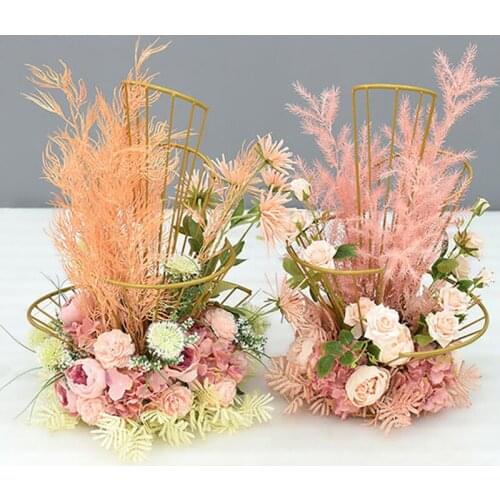 8 Pcs/Lot Flower Vases Floor Metal Vase Plant Dried Floral Holder Flower Pot Road Lead Home Wedding Corridor Decoration ZHP001