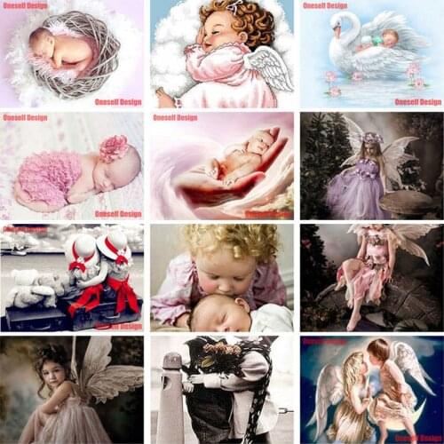 Popualr diy diamond cross stitch angel 5d diamond painting full square person diy diamond embroidery full set decoration home