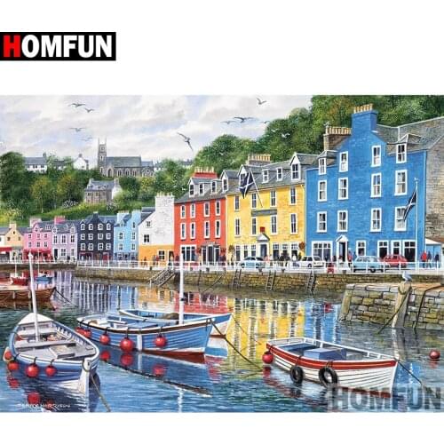 HOMFUN Full Square/Round Drill 5D DIY Diamond Painting "landscape"Embroidery Cross Stitch 5D Home Decor A01712