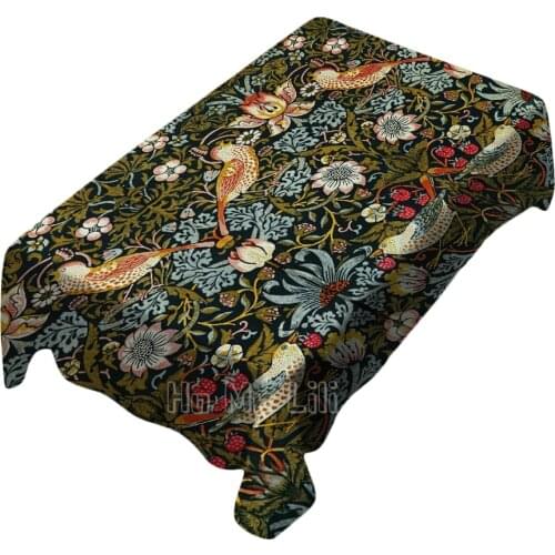 Strawberry Thief William Morris Printed Antique Table Cloth Fashion Home Decor