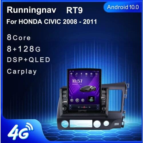 9.7" Android 10.1 For HONDA CIVIC 2008 - 2011 RHD Tesla Type Car Radio Multimedia Video Player Navigation GPS RDS 2 din