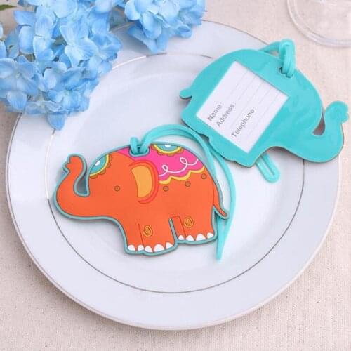 FREE SHIPPING Lucky Elephant Luggage Tag Baby Shower Favors Wedding Party Giveaways Gift to Guest LX8973