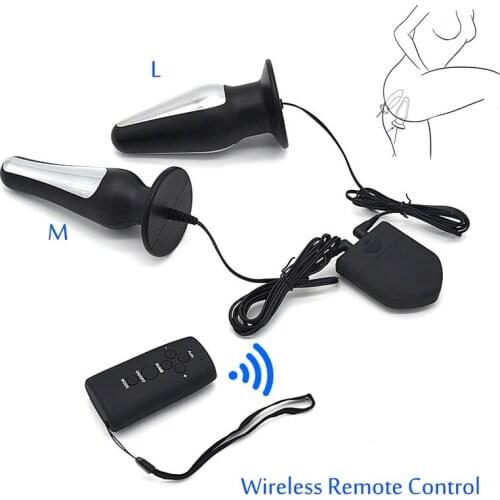 Wireless Remote Control Electric Shock Anal Pulg Anal Masturbator Butt Plug Sex Toys For Men Women SM Play Adult Games