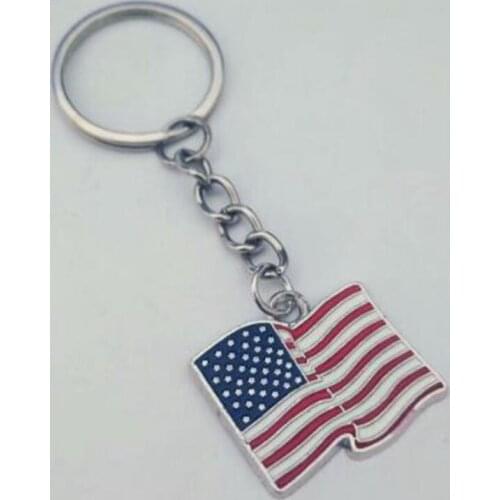 50PCS/Lot High Quality American flag Keychain Jewelry Fashion American USA Flag Key Chain Handbag Charm Key Rings Gift