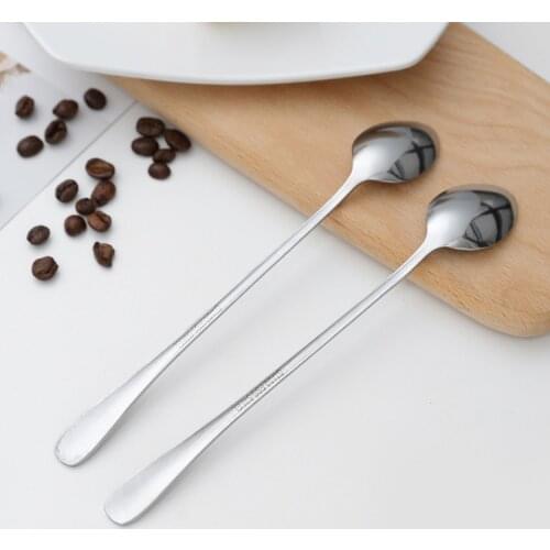 Tea Coffee Soup Spoon For Eating Mixing Stirring Long Handle Teaspoon Ice Cream Honey Spoon Cocktail Spoons Kitchen Cutlery