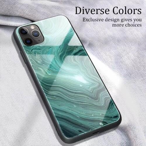 Watercolor Painting Glitter Gradient Marble Texture Phone Case For iPhone 11 12 11Pro Max Shockproof Bumper Back Cover