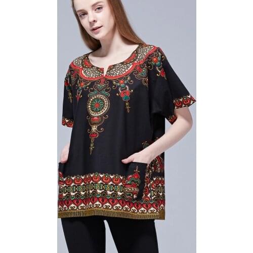 Black Unisex One size New Dashiki African Traditional Printed Cotton Soft Textured Dashiki 2019