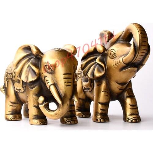 Pure copper, absorbent elephant ornaments, exquisite crafts, ornaments collection