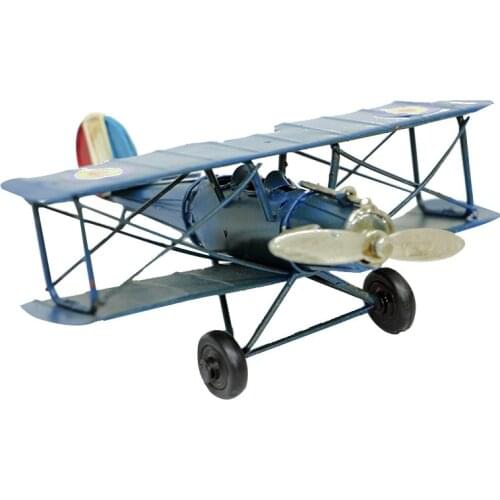 Decorative Metal Discovery Airplane Blue -Trinket, Miniature, Gift, Nostalgic, Nostalgic,Handmade, hand Painted,Quality Durable