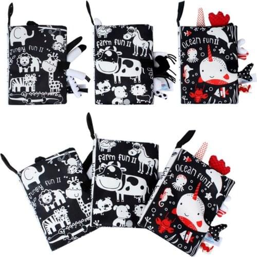 Baby toys 0-12 months soft Toddler appease towel Stuffed Cartoons toy with Teethers baby Educational Soft Book toy for stroller