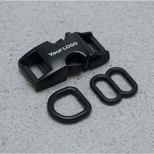Engraving 10mm(metal buckle+adjust buckle+D ring/set)for backpack DIY dog cat collar webbing sewing accessory premium quality