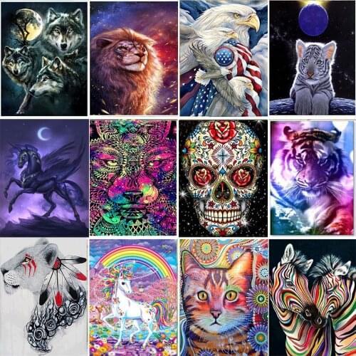 5D DIY Diamond Painting Full Round Animal Tiger Cat Rhinestones Pictures Diamond Embroidery Animals Mosaic Sale Home Decor Gifts